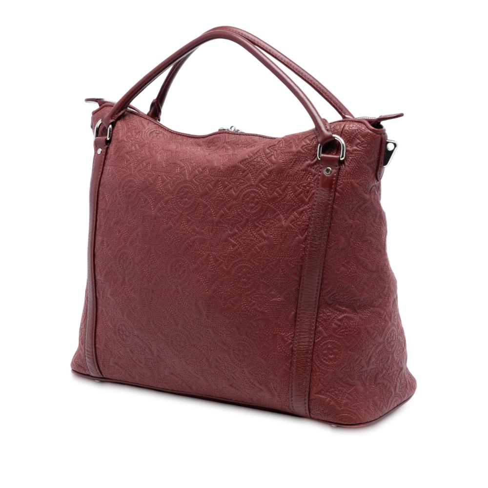 Louis Vuitton B Louis Vuitton Red Burgundy Lambskin Leather Leather Monogram Antheia Ixia MM Italy