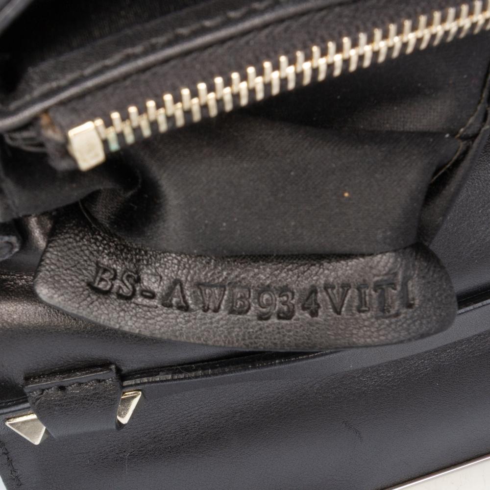 Valentino B Valentino Black Calf Leather Small Rockstud Crossbody Italy