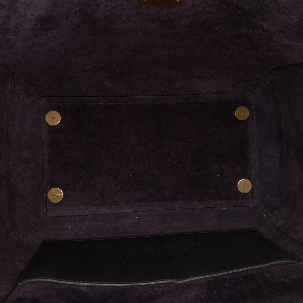 Celine B Celine Black Calf Leather Mini Grained skin Belt Satchel Italy