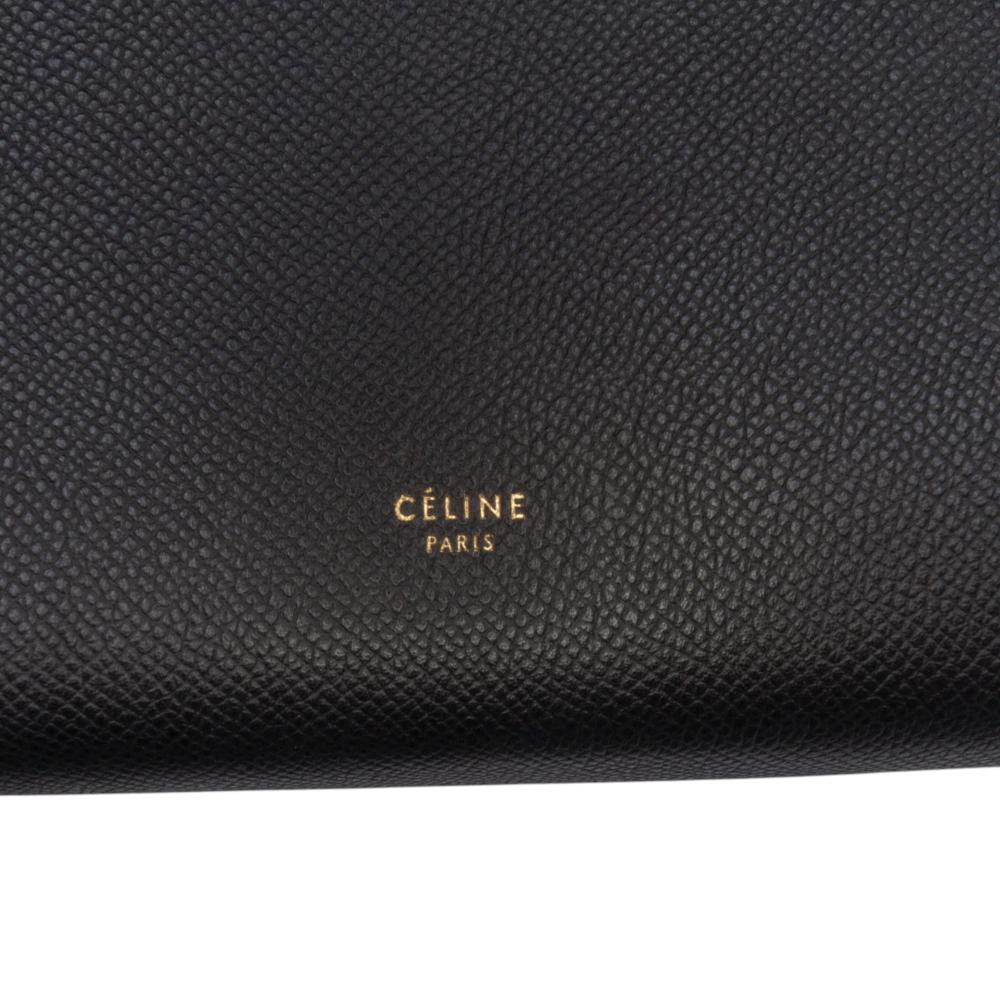 Celine B Celine Black Calf Leather Mini Grained skin Belt Satchel Italy