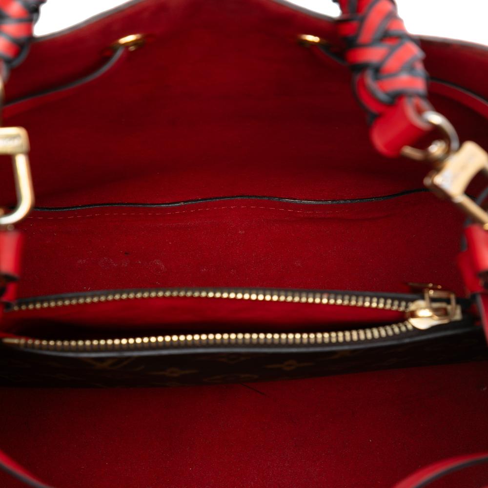Louis Vuitton AB Louis Vuitton Brown with Red Monogram Canvas Fabric Monogram Braided Neonoe MM France