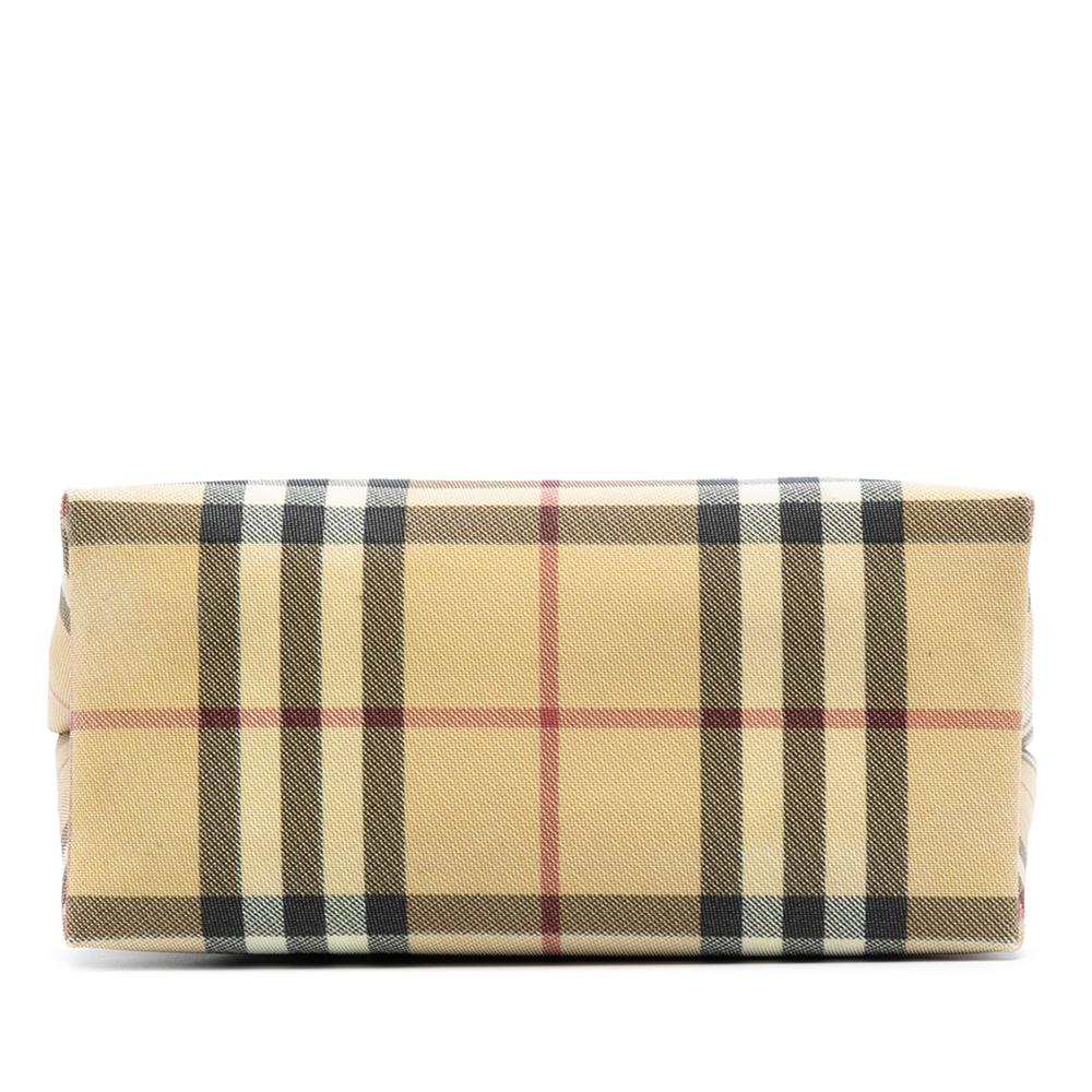 Burberry AB Burberry Brown Beige Coated Canvas Fabric House Check Handbag United Kingdom