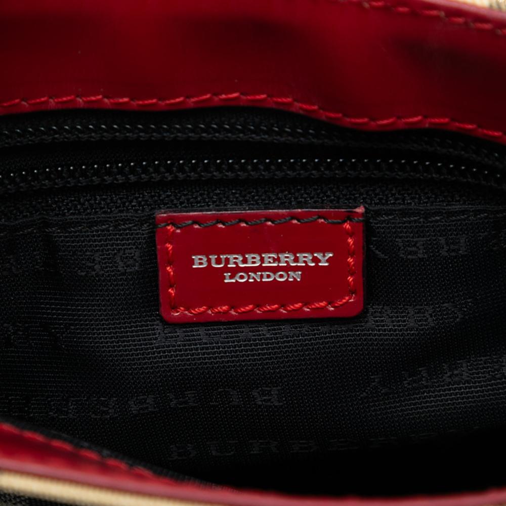 Burberry AB Burberry Brown Beige Coated Canvas Fabric House Check Handbag United Kingdom