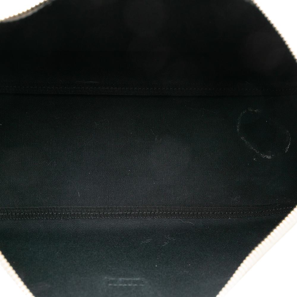 Gucci B Gucci White with Silver Coated Canvas Fabric GG Supreme Joy Handbag Italy