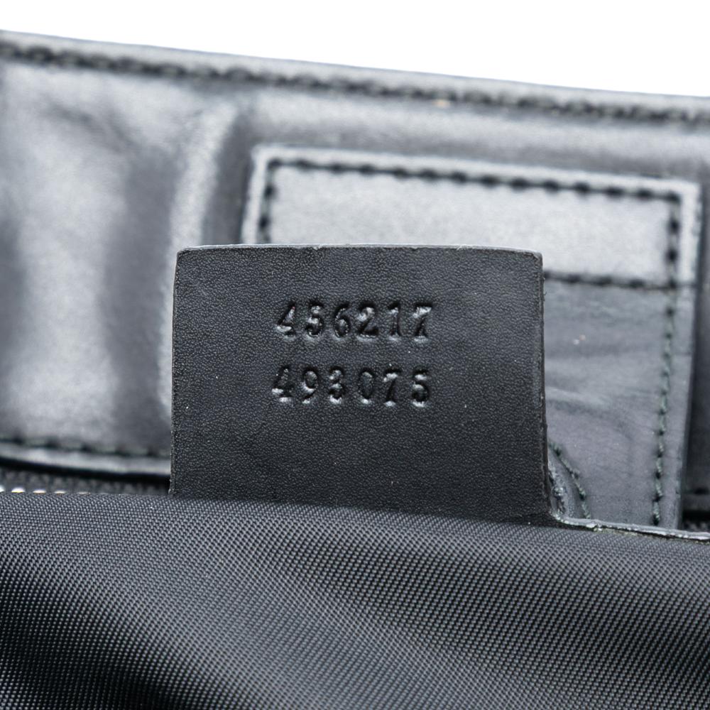 Gucci B Gucci Brown Beige Coated Canvas Fabric GG Supreme Convertible Soft Tote Italy