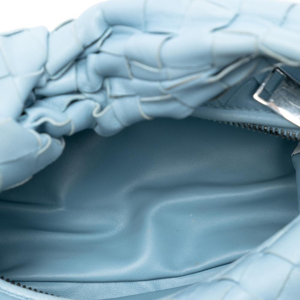 Bottega Veneta AB Bottega Veneta Blue Light Blue Nappa Leather Leather Mini Nappa Intrecciato Jodie Italy