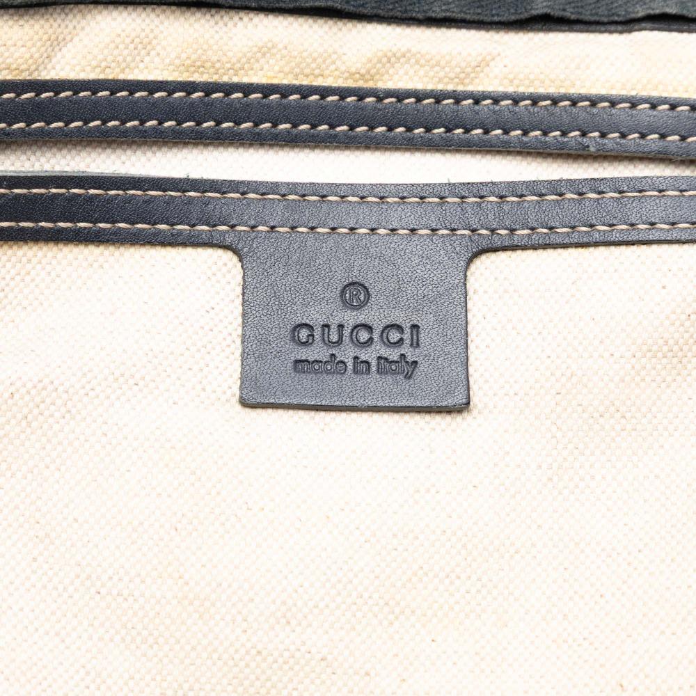 Gucci B Gucci Brown Beige Coated Canvas Fabric Large GG Supreme Joy Duffel Bag Italy