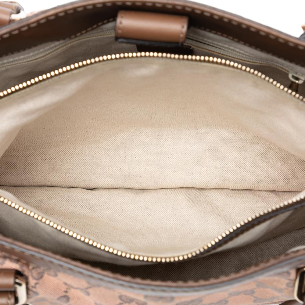 Gucci B Gucci Pink Canvas Fabric GG Sukey Tote Italy