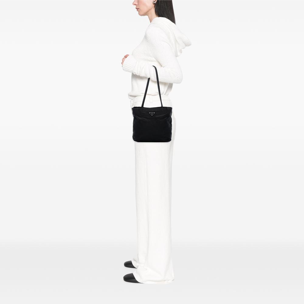 Prada B Prada Black Nylon Fabric Tessuto Tote Italy