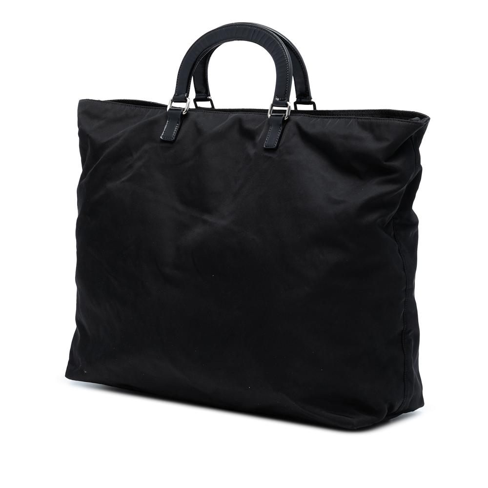 Prada B Prada Black Nylon Fabric Tessuto Canapa Logo Satchel Italy