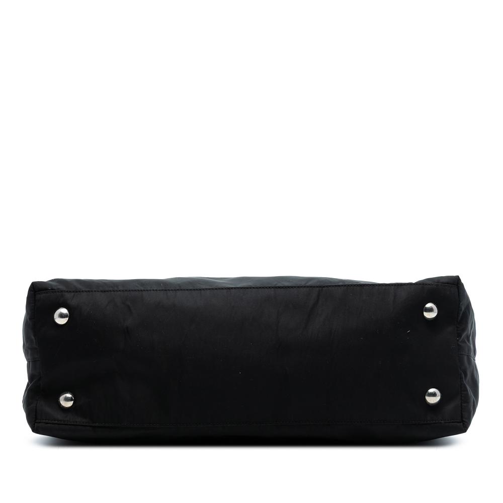Prada B Prada Black Nylon Fabric Tessuto Canapa Logo Satchel Italy