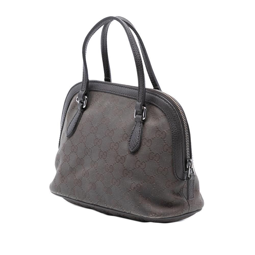Gucci B Gucci Brown Dark Brown Canvas Fabric Mini GG Dome Satchel Italy