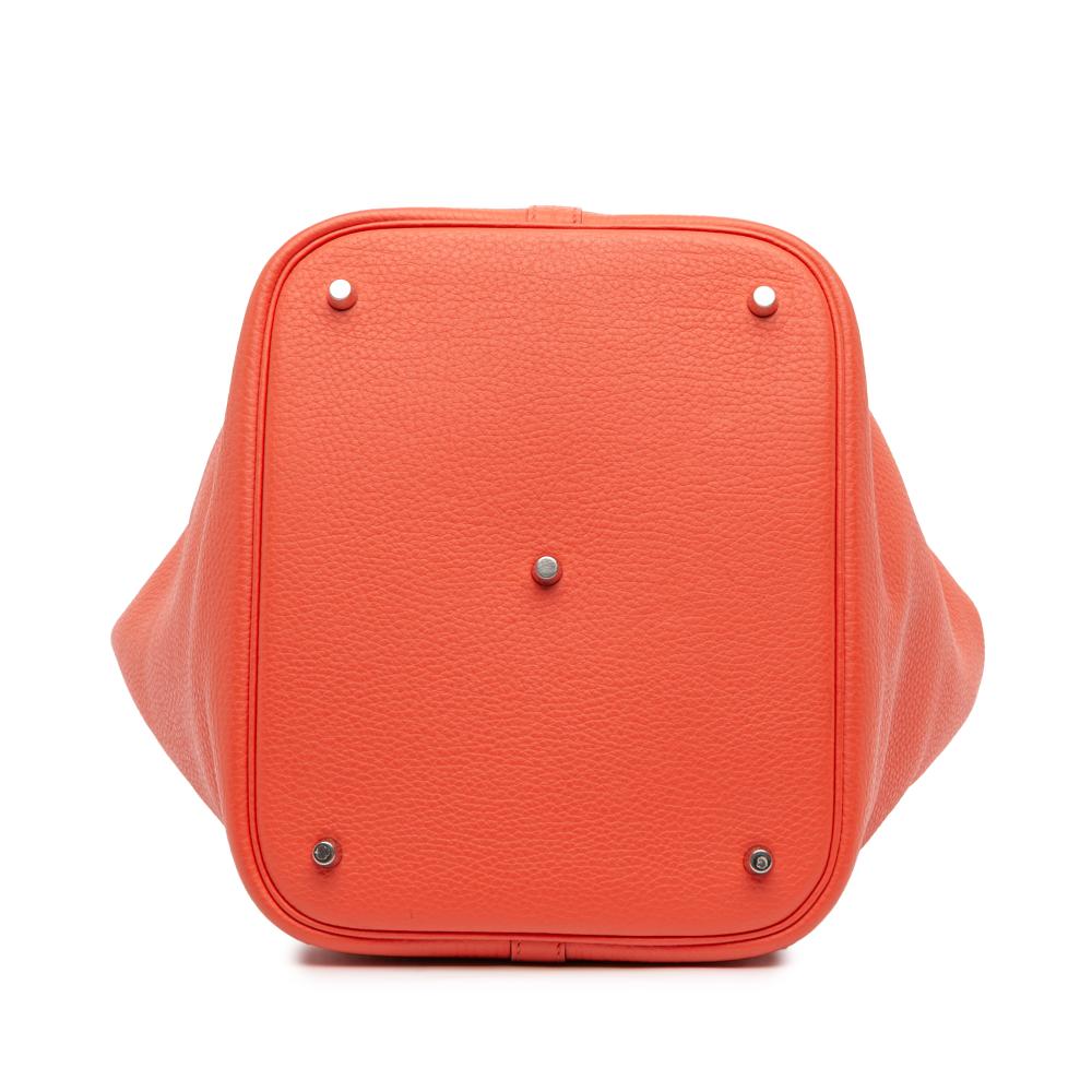 Hermès B Hermès Orange Red Orange Calf Leather Clemence Picotin Lock 26 France
