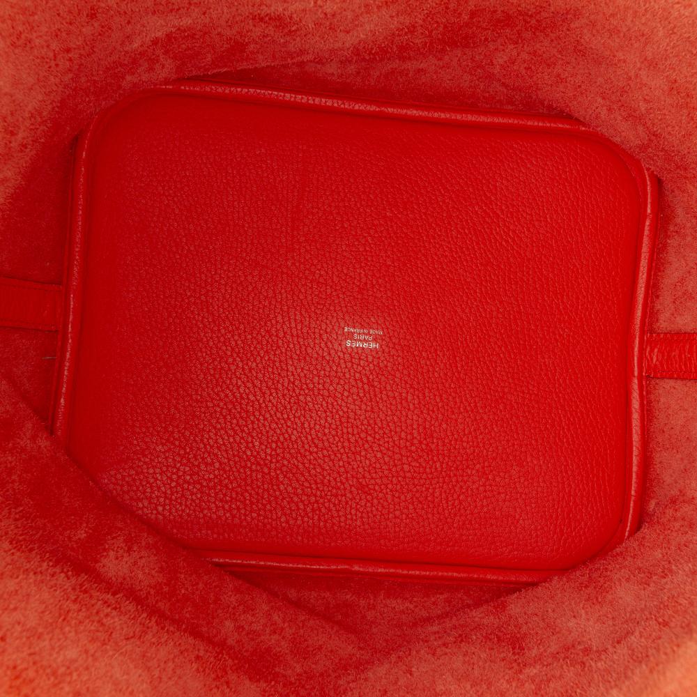 Hermès B Hermès Orange Red Orange Calf Leather Clemence Picotin Lock 26 France