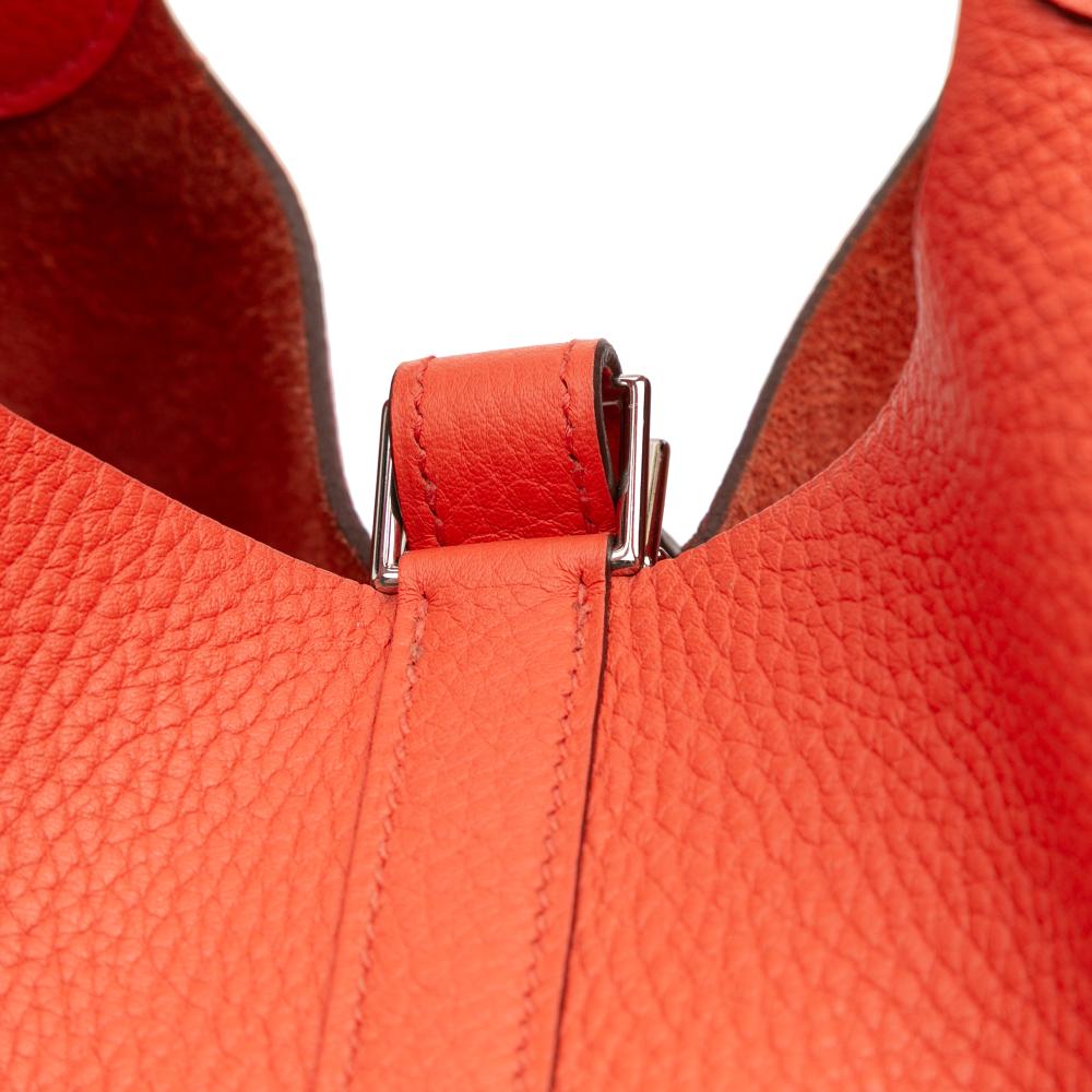 Hermès B Hermès Orange Red Orange Calf Leather Clemence Picotin Lock 26 France