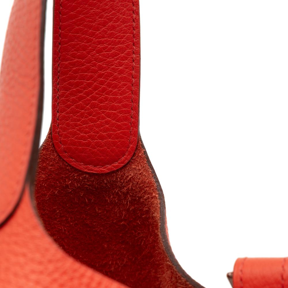 Hermès B Hermès Orange Red Orange Calf Leather Clemence Picotin Lock 26 France