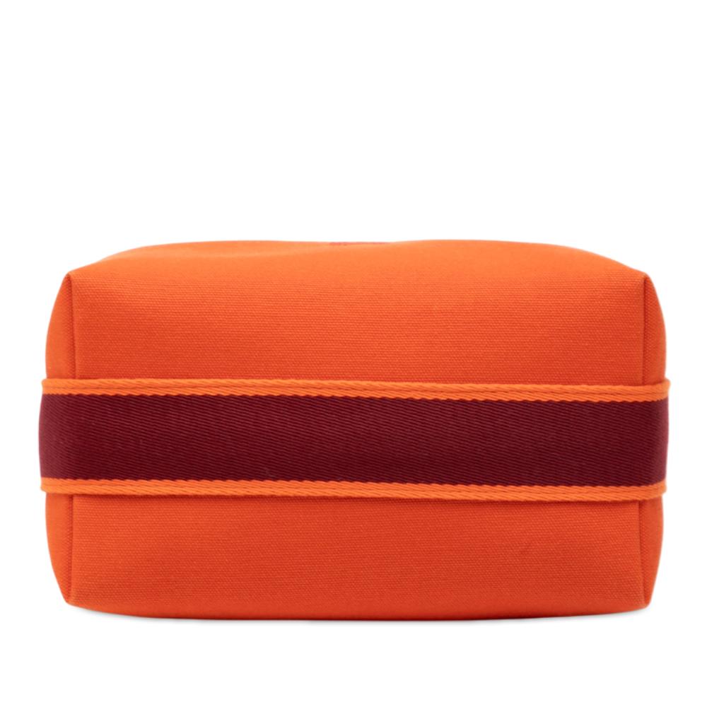 Hermès AB Hermès Orange Dark Orange with Red Dark Red Canvas Fabric Small Toile Bride A Brac Case France