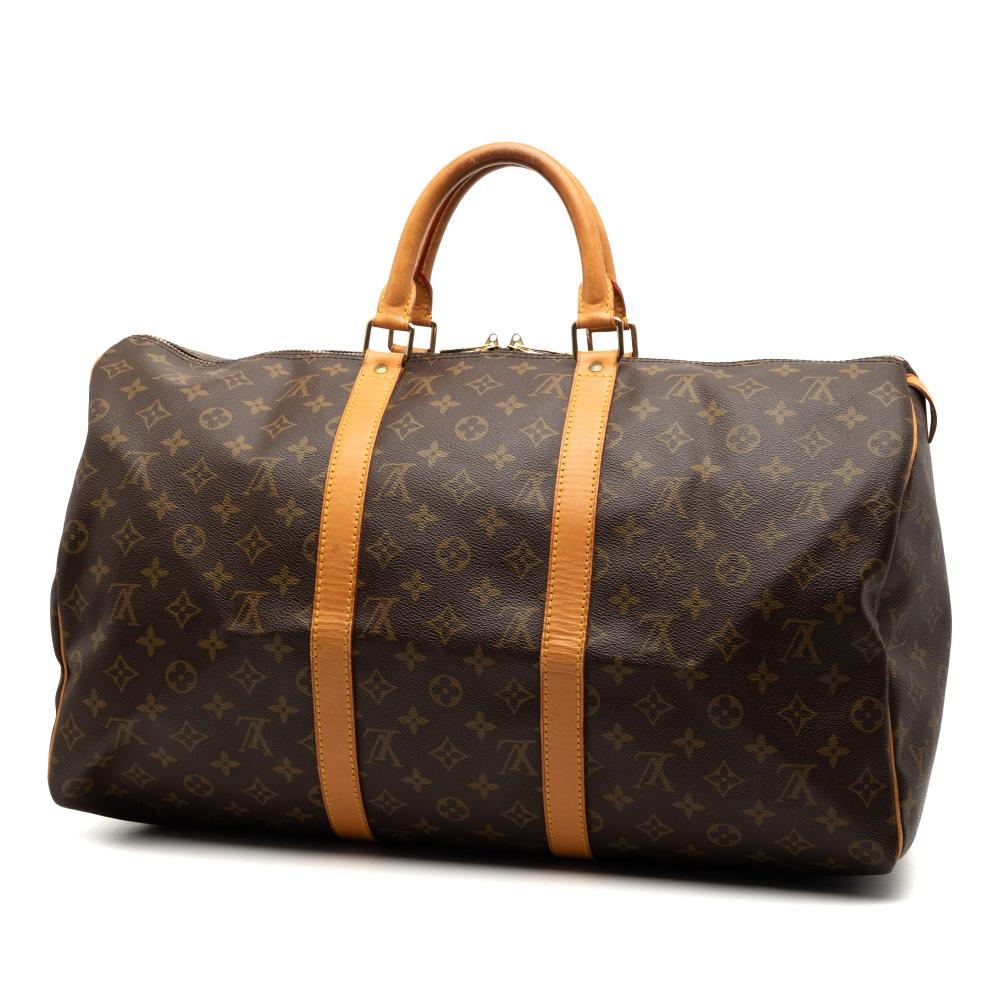 Louis Vuitton B Louis Vuitton Brown Monogram Canvas Fabric Monogram Keepall 50 France