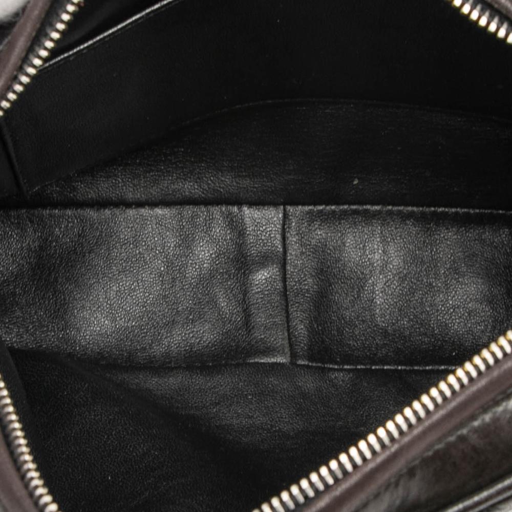 Chanel B Chanel Brown Dark Brown Lambskin Leather Leather CC Quilted Lambskin Tassel Camera Bag France