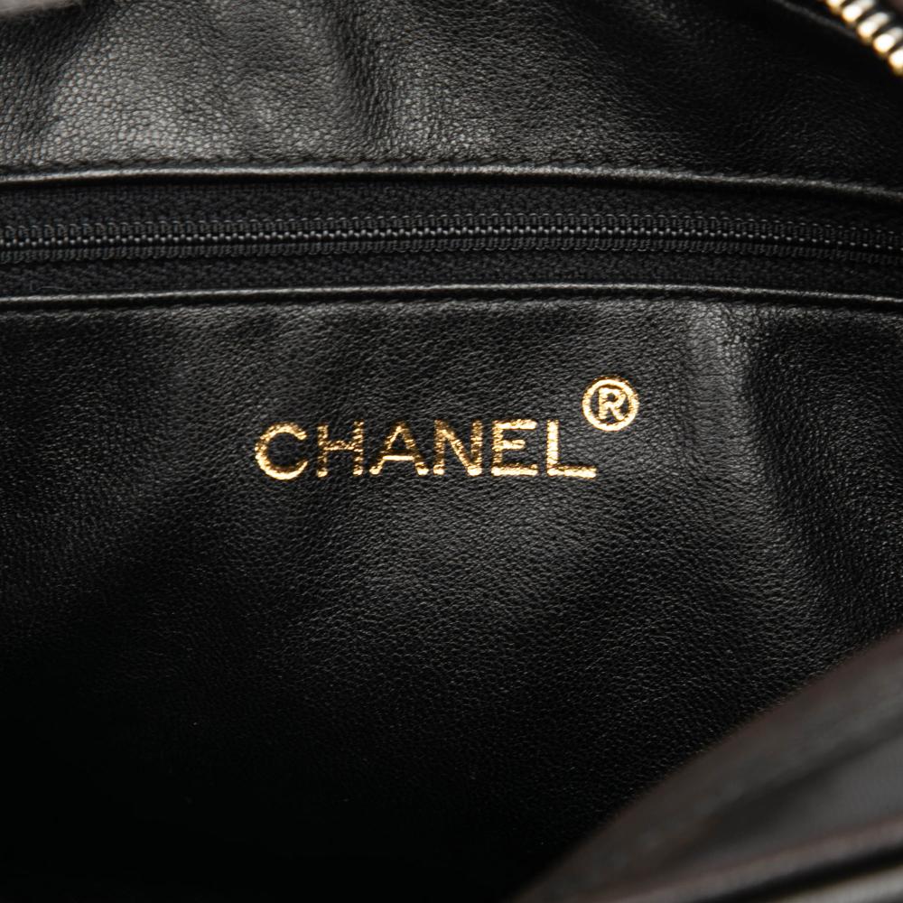 Chanel B Chanel Brown Dark Brown Lambskin Leather Leather CC Quilted Lambskin Tassel Camera Bag France
