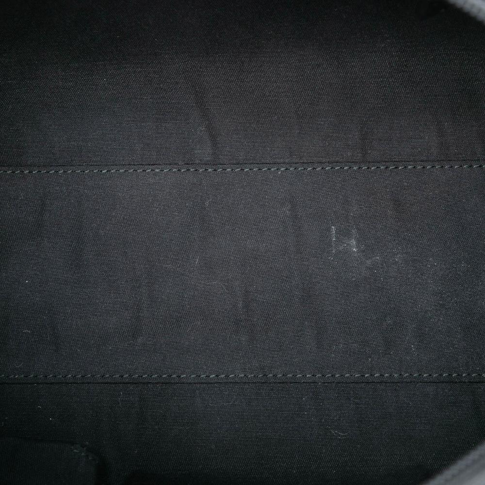 Gucci AB Gucci Gray Dark Gray Denim Fabric GG Charmy Boston Bag Italy