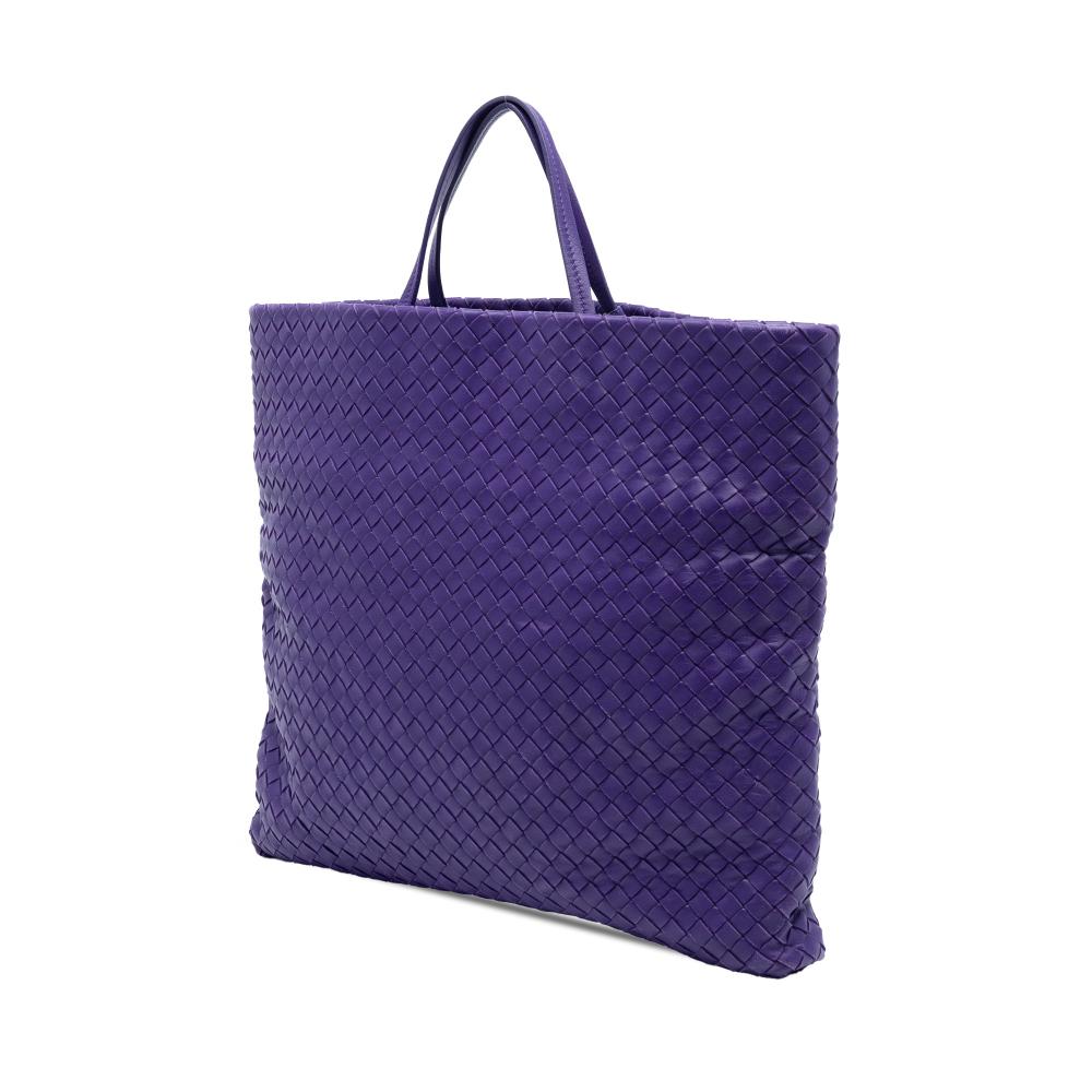 Bottega Veneta B Bottega Veneta Purple Dark Purple Nappa Leather Leather Nappa Intrecciato Convertible Tote Italy
