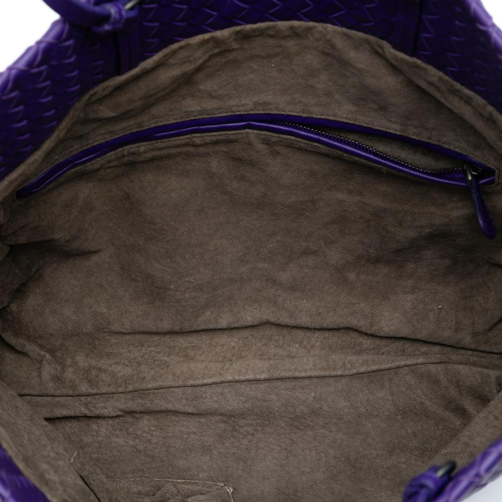Bottega Veneta B Bottega Veneta Purple Dark Purple Nappa Leather Leather Nappa Intrecciato Convertible Tote Italy