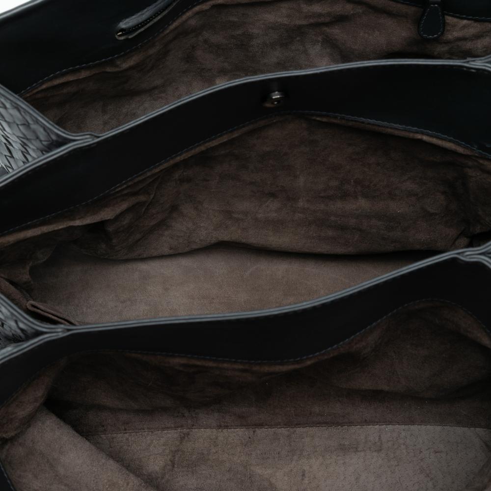 Bottega Veneta B Bottega Veneta Gray Dark Gray Nappa Leather Leather Medium Nappa Intrecciato Roma Tote Italy