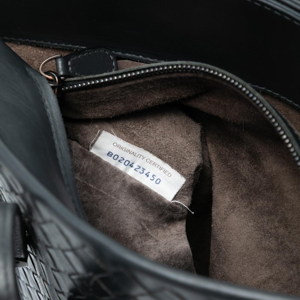 Bottega Veneta B Bottega Veneta Gray Dark Gray Nappa Leather Leather Medium Nappa Intrecciato Roma Tote Italy