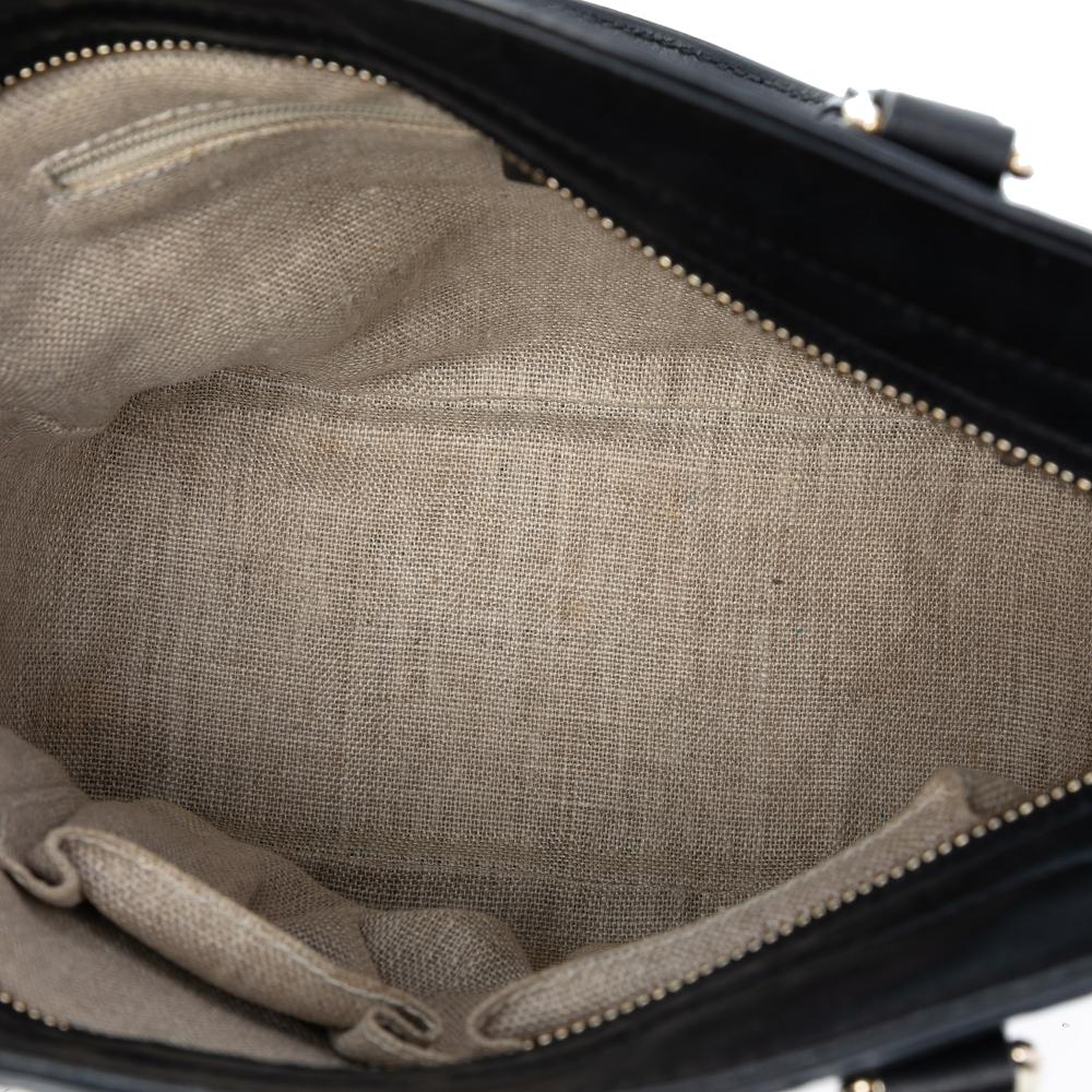 Gucci B Gucci Black Calf Leather Small Microguccissima Bree Satchel Italy