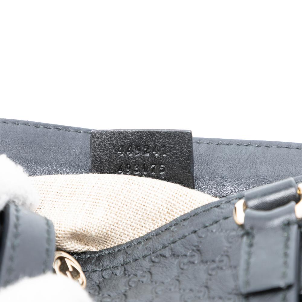 Gucci B Gucci Black Calf Leather Small Microguccissima Bree Satchel Italy