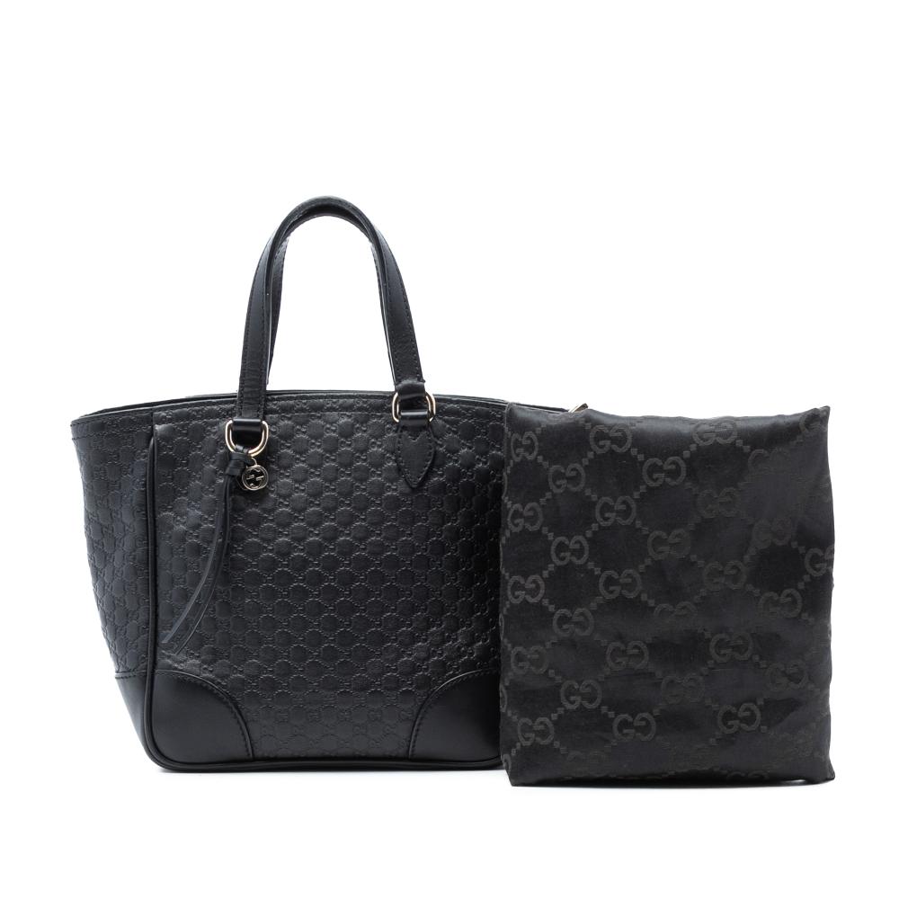 Gucci B Gucci Black Calf Leather Small Microguccissima Bree Satchel Italy