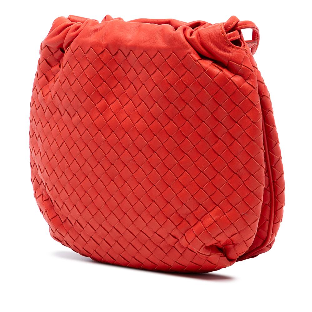 Bottega Veneta Orange Red Orange Nappa Leather Leather Nappa Intrecciato Drawstring Crossbody Italy