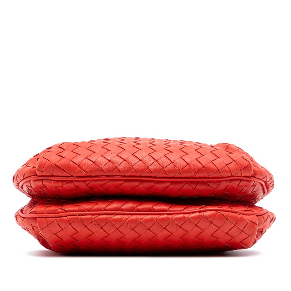 Bottega Veneta Orange Red Orange Nappa Leather Leather Nappa Intrecciato Drawstring Crossbody Italy