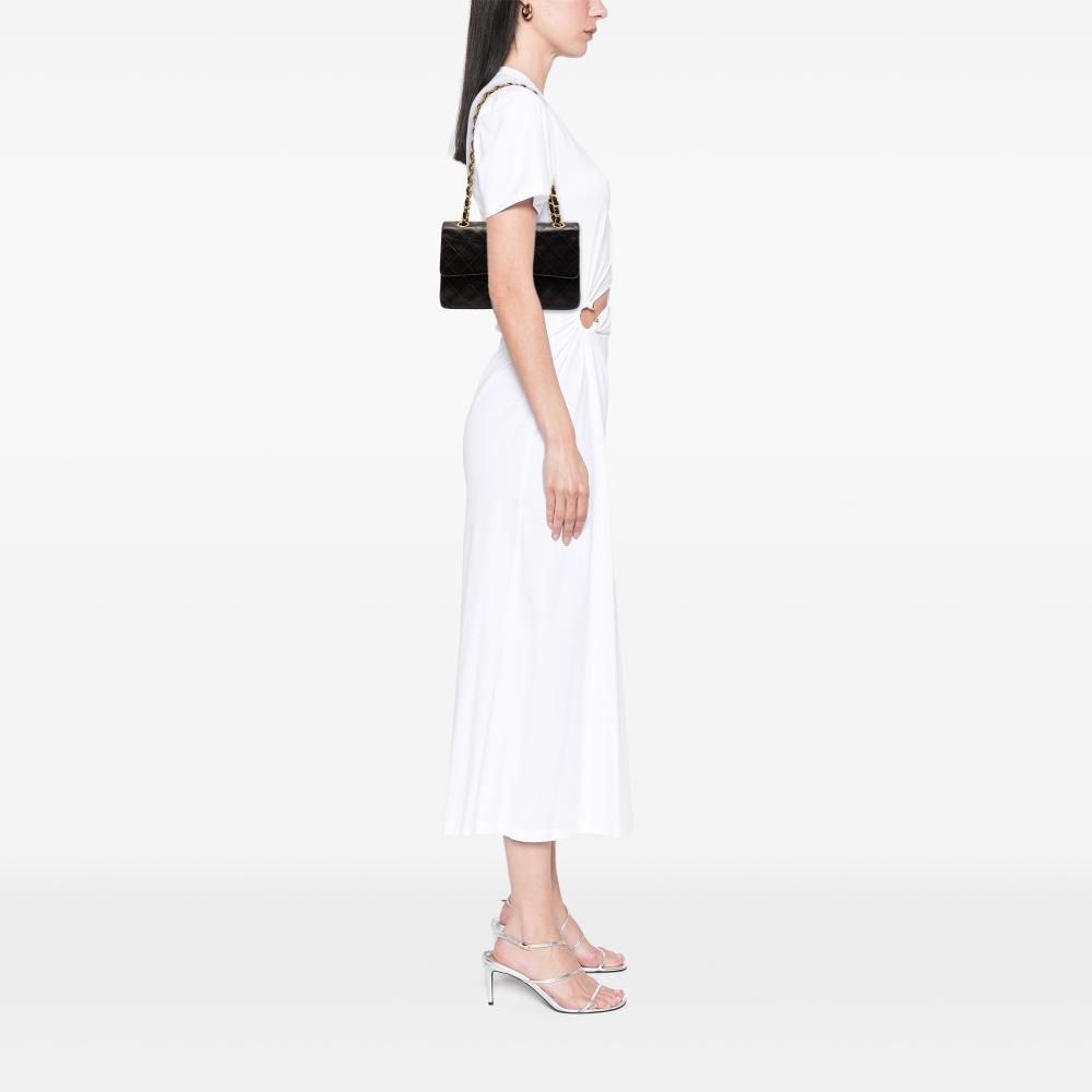 Chanel B Chanel Black Lambskin Leather Leather Small Classic Lambskin Double Flap France