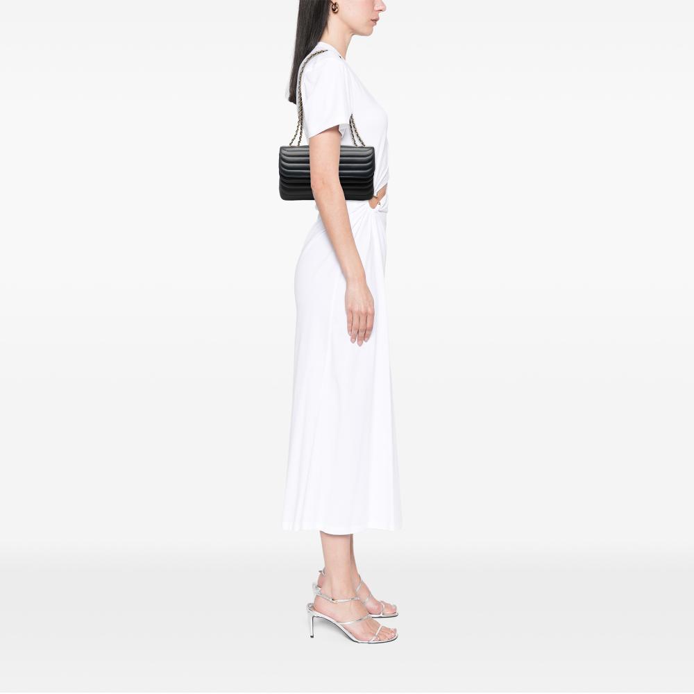 Chanel AB Chanel Blue Navy Lambskin Leather Leather CC Horizontal Quilted Lambskin Double Flap France