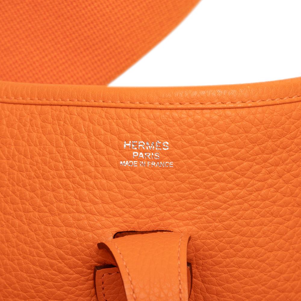 Hermès AB Hermès Orange Calf Leather Clemence Evelyne III 29 France