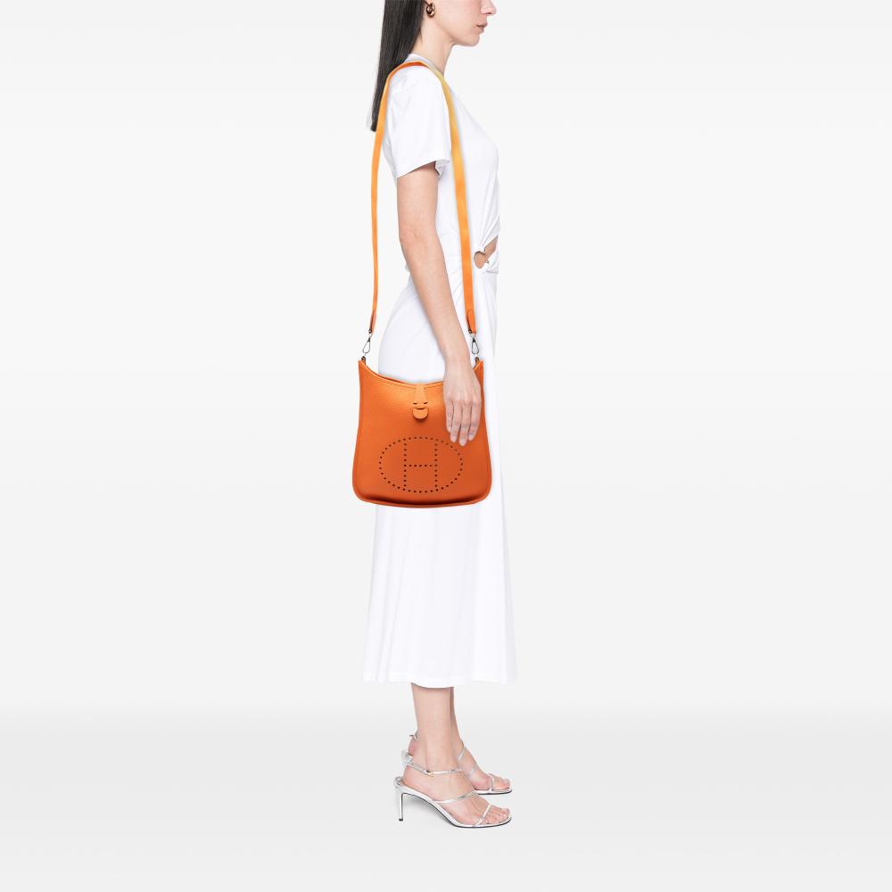 Hermès AB Hermès Orange Calf Leather Clemence Evelyne III 29 France