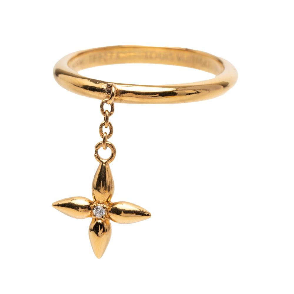 Louis Vuitton B Louis Vuitton Gold Gold Plated Metal Louisette Signature Ring Italy