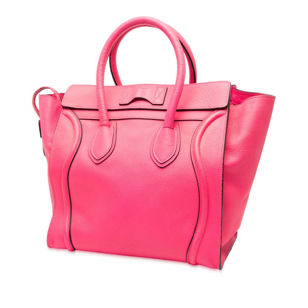 Celine B Celine Pink Hot Pink Calf Leather Mini Luggage Tote Italy