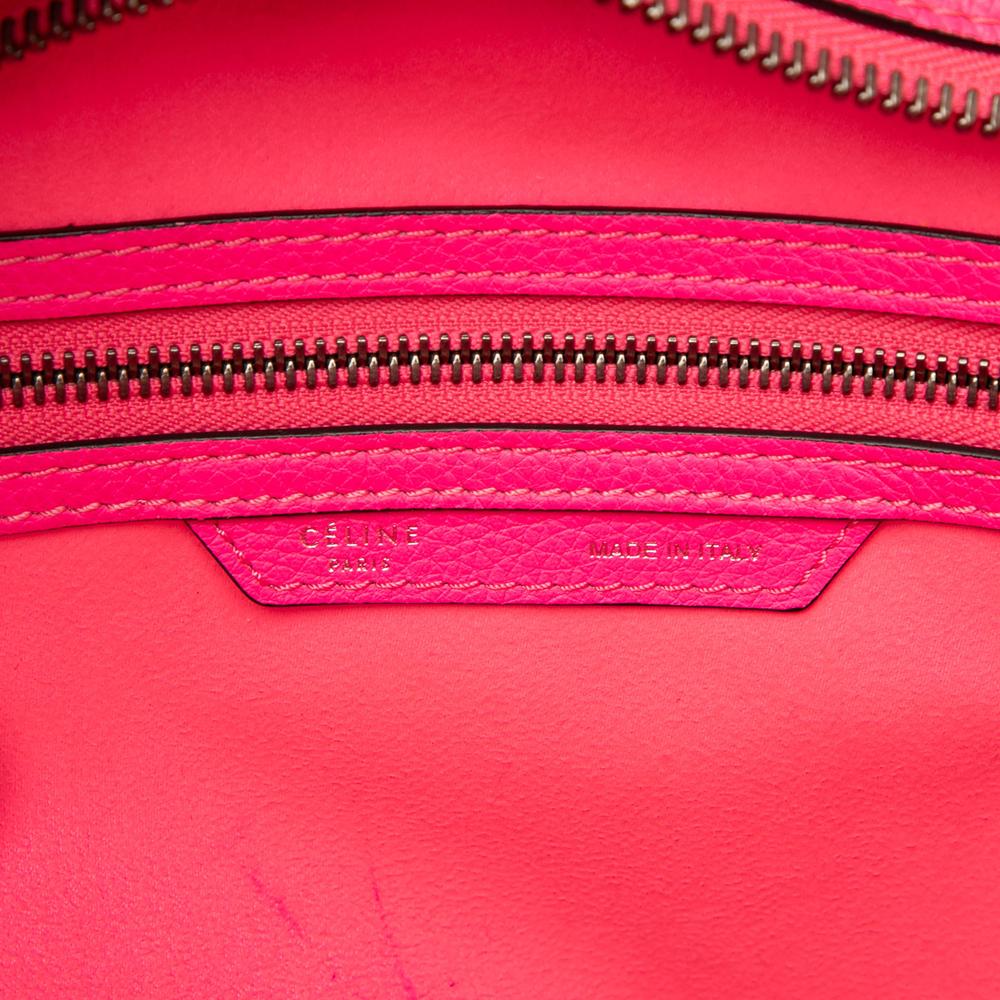 Celine B Celine Pink Hot Pink Calf Leather Mini Luggage Tote Italy