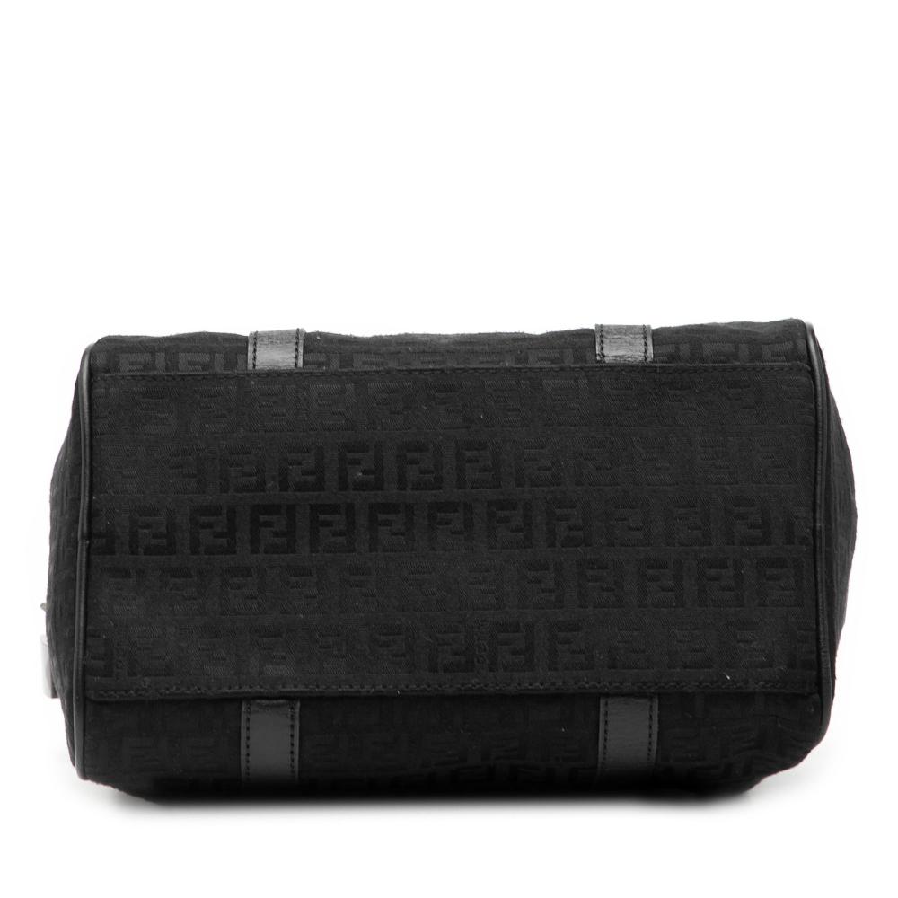 Fendi B Fendi Black Canvas Fabric Zucchino Boston Bag Italy