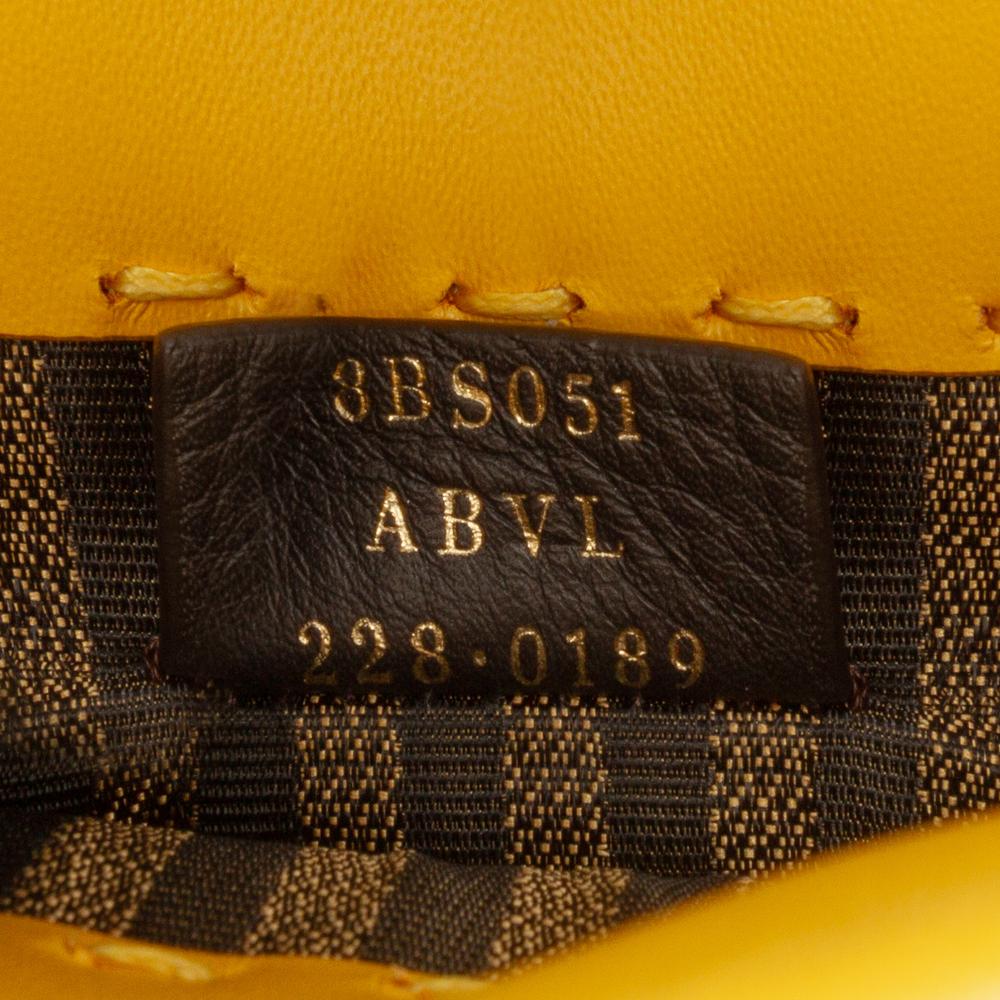 Fendi AB Fendi Yellow Calf Leather Mini Sunshine Shopper Tote Italy