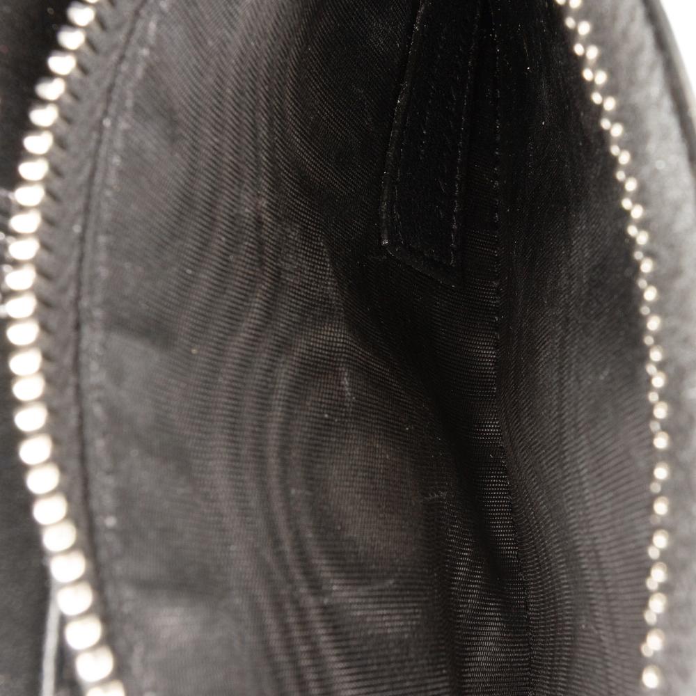 Saint Laurent AB Saint Laurent Black Calf Leather Croc Embossed Monogram Kate Belt Bag Italy