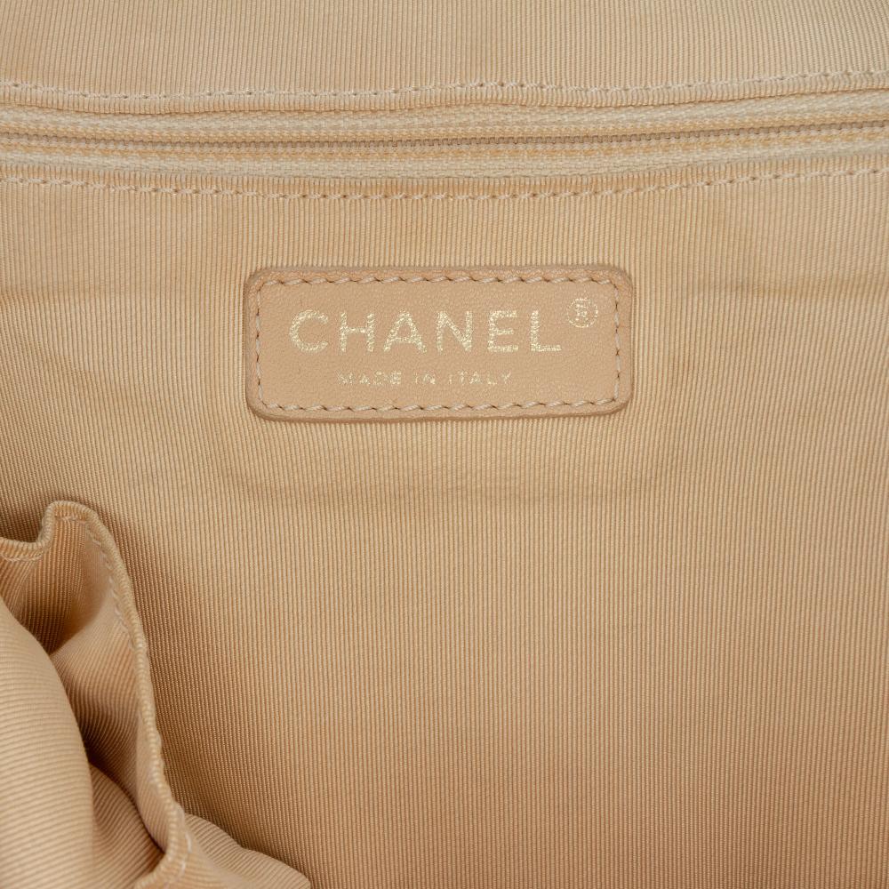 Chanel B Chanel Gray with Brown Taupe Lambskin Leather Leather Quilted Lambskin In The Mix Tote Italy