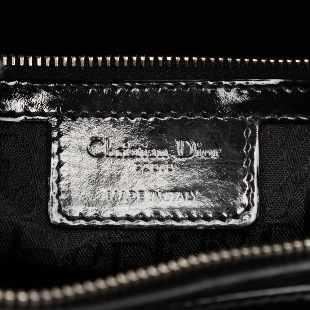 Christian Dior B Dior Black Patent Leather Leather Large Patent Cannage Lady Dior Italy