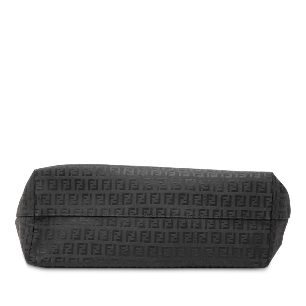 Fendi B Fendi Black Canvas Fabric Large Zucchino Tote Italy