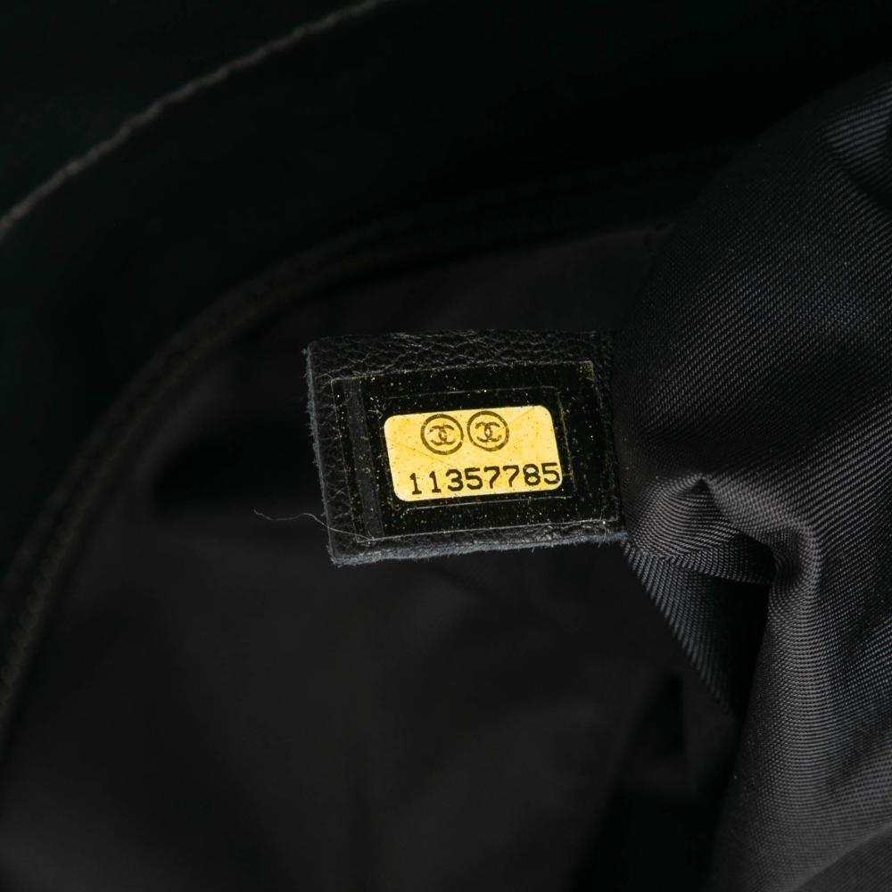 Chanel AB Chanel Black Coated Canvas Fabric Small Quilted Paris Biarritz Tote Italy