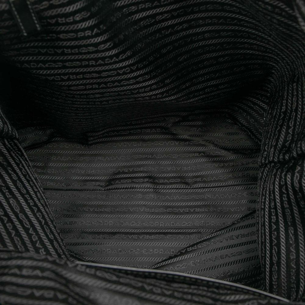 Prada B Prada Black Nylon Fabric Tessuto Tote Italy