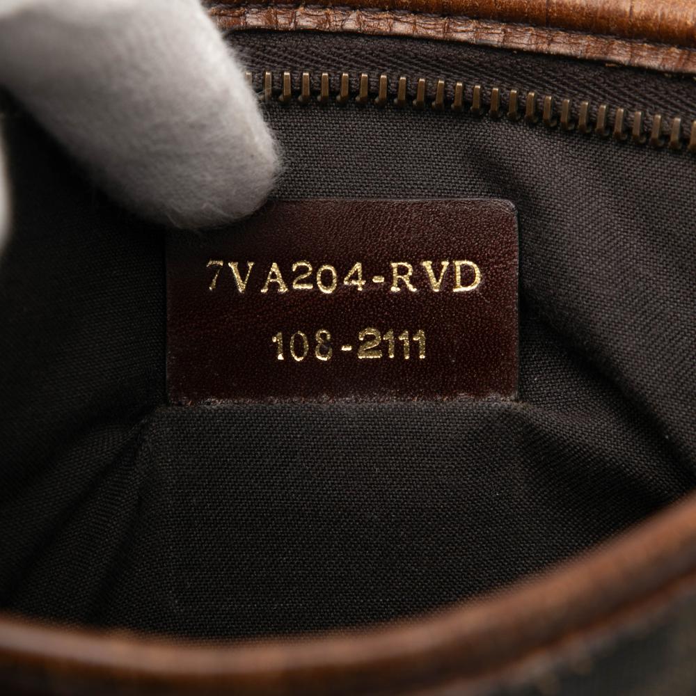 Fendi AB Fendi Brown Coated Canvas Fabric Zucca Crossbody Italy